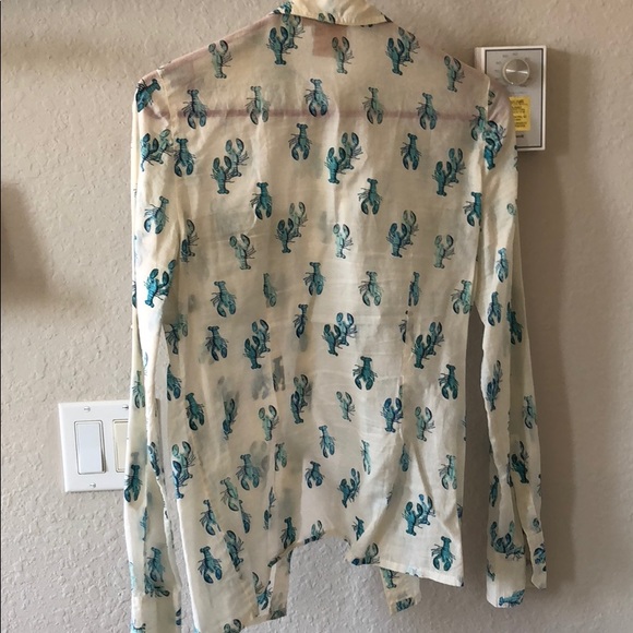 Tory Burch Blue Lobster Brigitte Blouse - Picture 4 of 6
